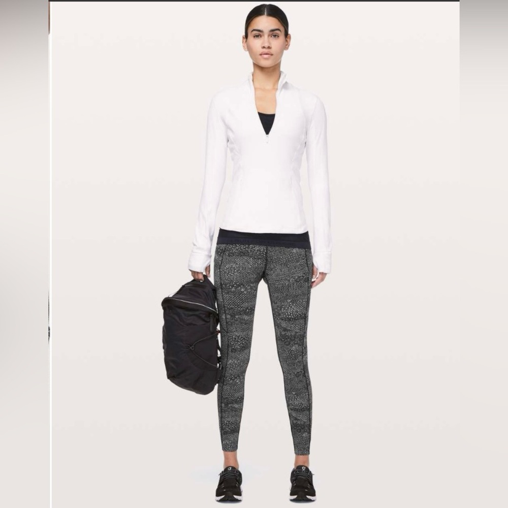 Lululemon 7/8 Tight ll *Nulux Meisai White Black Legging Size 4 (A10)